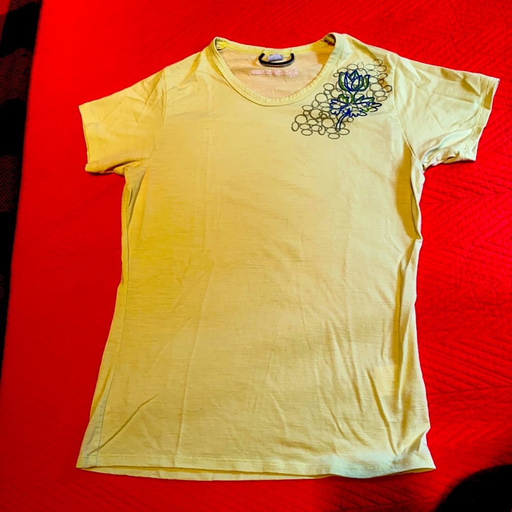 Smartwool Lime Green Merino Wool Blend T-shirt Size Small